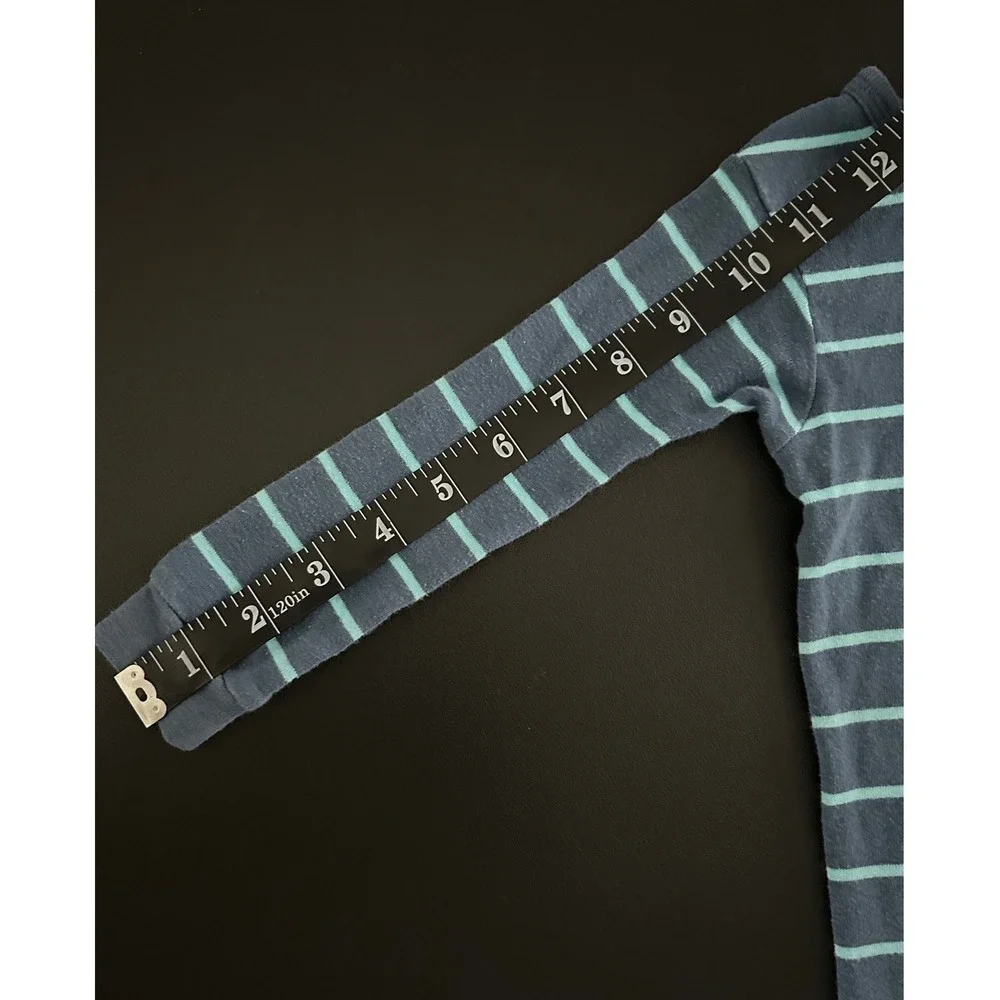 Carters Boys Blue Striped Dinosaur Footed Pajamas Cotton Zip Up Sleepwear 1488